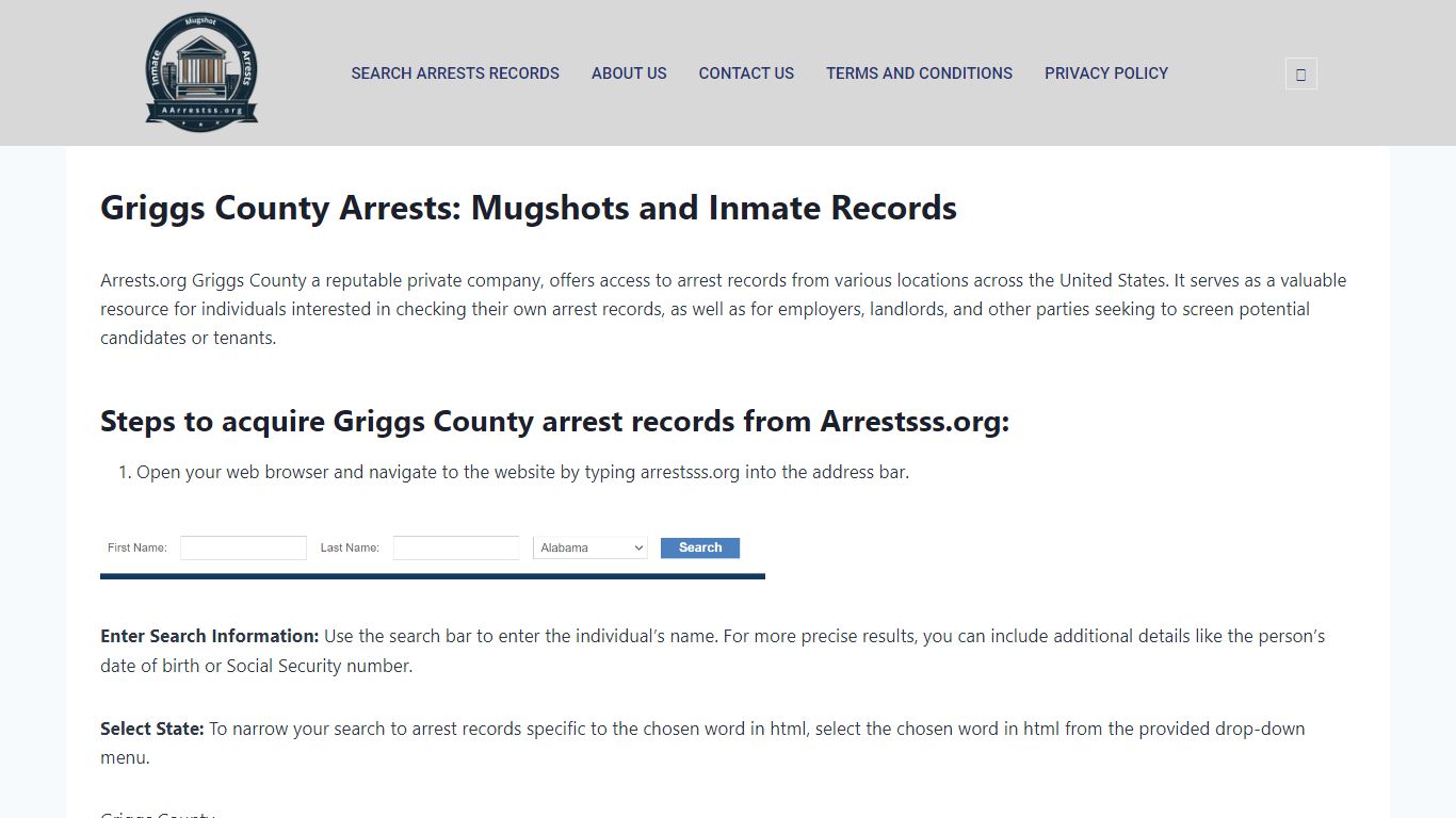 Griggs County Arrests: Mugshots and Inmate Records